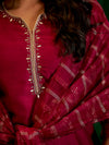 Maroon Silk Suit