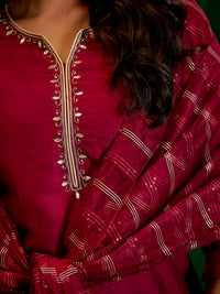 Maroon Silk Suit