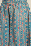 Blue Color Poly Slub Digital Printed Peplum Top With A Kali Palazzo Co-Or Set