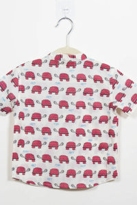 Boys Red Turtle Half-Sleeve Shirt