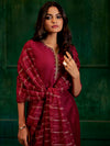 Maroon Silk Suit