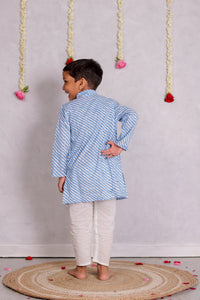 Boys Blue Lehariya Kurta with Pajama