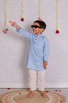 Boys Blue Lehariya Kurta with Pajama