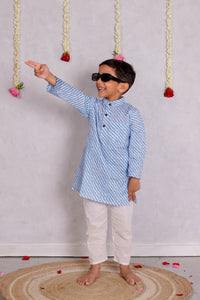 Boys Blue Lehariya Kurta with Pajama