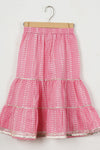 Girls Skyblue Floral Kurti With Pink Sharara And Dupatta