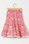 Girls Peach Floral Kurti With Peach Floral Sharara And Dupatta