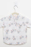 Boys White Cycle Half-Sleeve Shirt