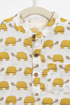 Boys Yellow Turtle Half-Sleeve Shirt