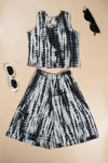 Girls Black Tie and Dye Culottes