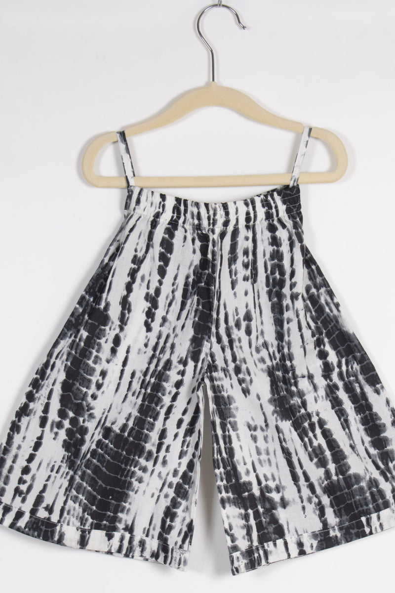 Girls Black Tie and Dye Culottes
