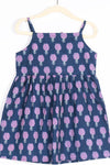 Girls Blue and Purple Floral Backless Dress