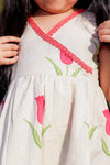 Girls Tulip Print Pure Cotton Wrap Dress
