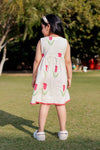 Girls Tulip Print Pure Cotton Wrap Dress