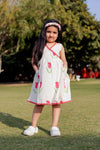 Girls Tulip Print Pure Cotton Wrap Dress