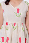 Tulip Garden Cut-Out Back Women Dress
