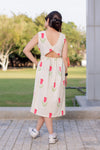 Tulip Garden Cut-Out Back Women Dress
