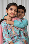 Boys Blue Buta Jacket with Blue Kurta and White Pajama