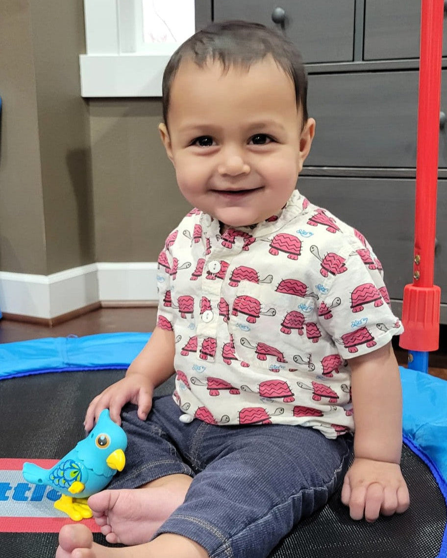 Boys Red Turtle Half-Sleeve Shirt