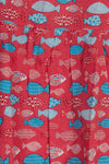 Girls Red and Blue Fish Print Dress