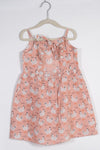 Girls Peach Chicken Print Backless Dress