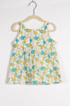 Girls Green & Blue Summery Floral Top with Shorts Co-ord Set