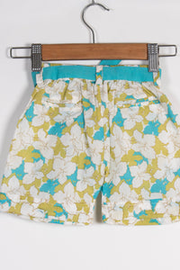 Girls Green & Blue Summery Floral Top with Shorts Co-ord Set