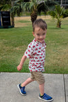 Boys Red Turtle Half-Sleeve Shirt