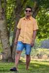 Men's Mango Yellow Half Sleeve Shirt