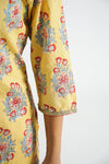 Women Pure Cotton Handblock Yellow Kurti With Salwar And Kota Doria Dupatta