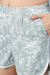 Grey Rayon Slub Quirky Printed Lace Inserted Loungewear