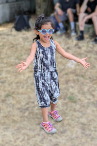 Girls Black Tie and Dye Culottes