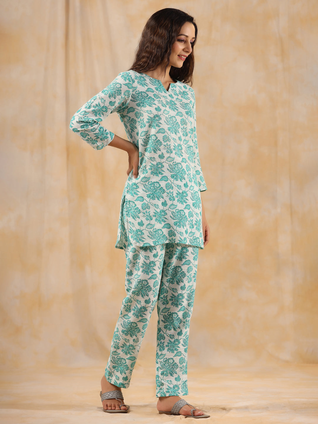 Sage Garden Floral Cotton Lounge Set