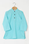 Boys Blue Buta Jacket with Blue Kurta and White Pajama