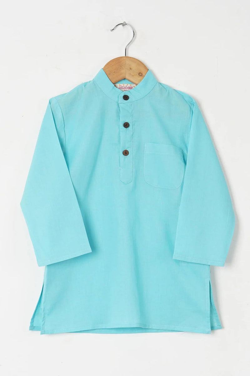 Boys Blue Buta Jacket with Blue Kurta and White Pajama