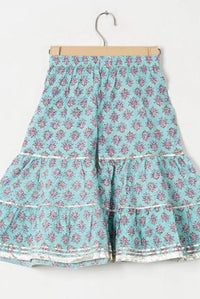 Girls Blue Buta Kurti With Blue Floral Sharara And Dupatta